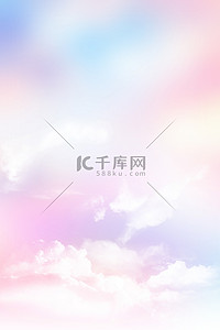 儿童节背景图片_梦幻云彩云朵天空紫色渐变唯美蓝天海报背景