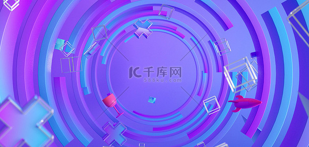 C4D立体促销首页背景