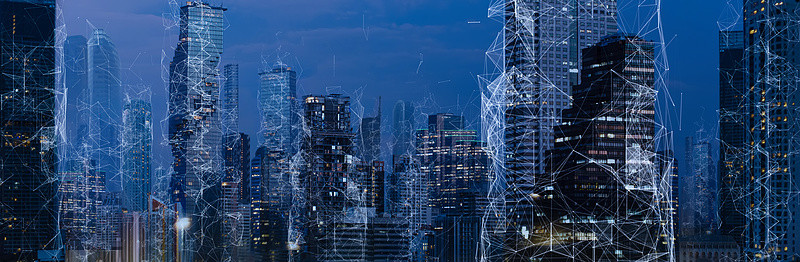 城市连接背景图片_具有曼谷城市背景摘要的无线网络与连接技术概念