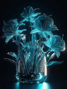 玻璃琉璃材质植物氛围感花卉
