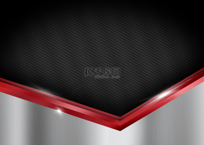 红色科技线条框背景图片_金属线条发光抽象黑色红色银色背景