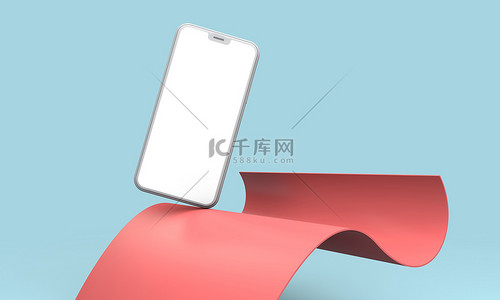 smartphone背景图片_Modern smartphone blank screen template. Trendy mockup scene. 3D Rendering