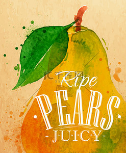 有机食品海报背景图片_Poster pear