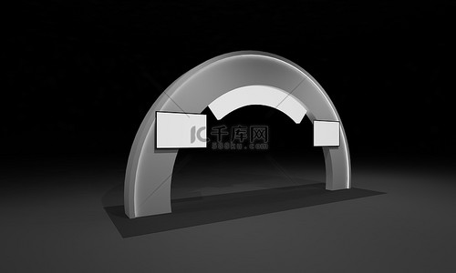 3d. 门入口展位展示设计理念室内插图的绘制