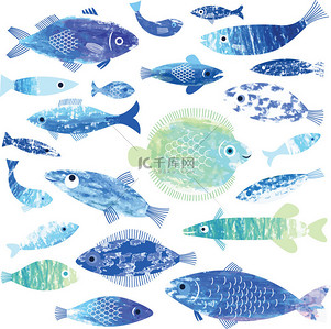 海洋的鱼背景图片_组的鱼艺术