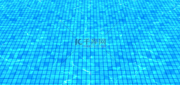 游泳池大理石水面蓝色简约C4D海报背景
