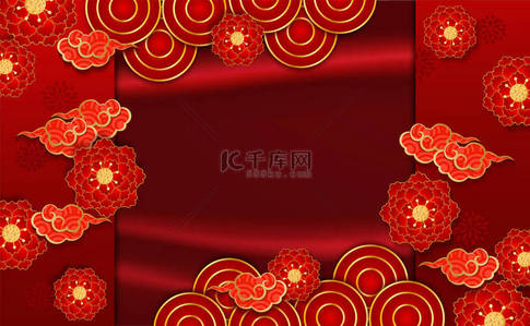 贺岁贺岁明信片2024 。中国传统。矢量的中国背景新年快乐，祝你一切顺利.