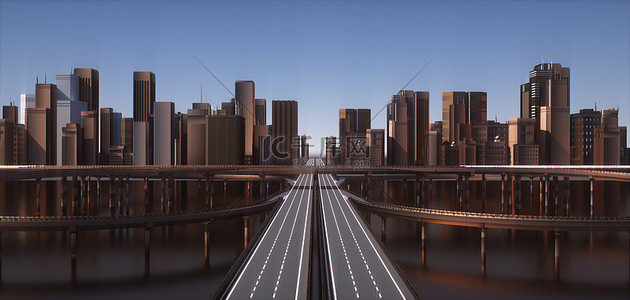 c4d空间科技背景图片_城市科技c4d城市空间背景