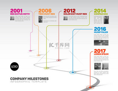 时间时间轴背景图片_信息图表公司里程碑时间线模板