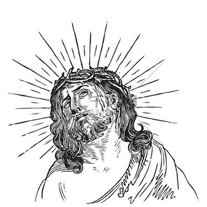 雕刻卡通背景图片_耶稣基督雕刻 (矢量)