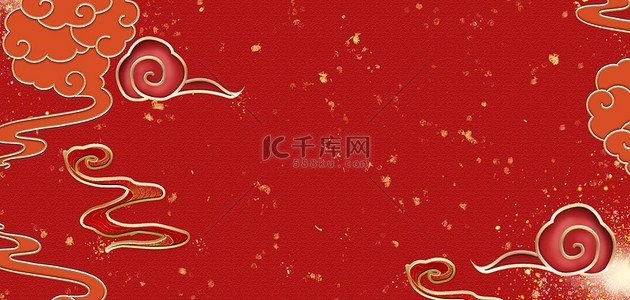 新年海报底纹背景图片_中国风喜庆浮雕红色海报背景