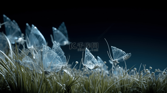 超清玻璃质感植物场景图