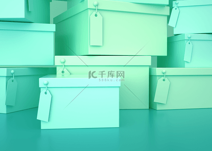 科技立体文字背景图片_鞋盒抽象3d渲染立体空间背景