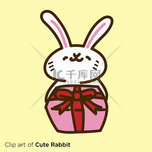 卡通兔年背景图片_Rabbit character illustration series 
