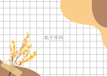 花卉黄色叶片渐变网格背景