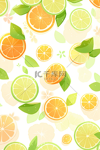 平铺水果底纹纹理背景橙子