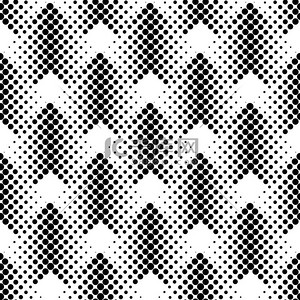黑色和白色圆圈，抽象几何无缝模式