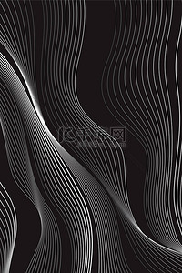 神秘莫测背景图片_黑色和白色背景，波浪线，抽象壁纸，矢量设计 