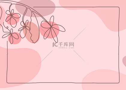 粉色花朵装饰背景图片_花卉粉色花朵叶片植物背景