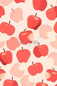 水果美团背景图片_平铺扁平背景水果底纹纹理苹果