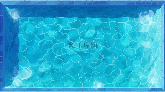 蓝色清凉背景图片_蓝色夏季清凉泳池
