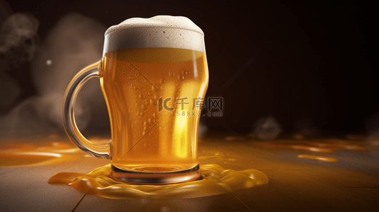 啤酒创意背景图片_夏季解暑啤酒创意背景