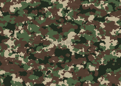 军事迷彩图案像素风格绿色背景