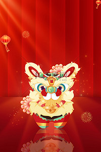 兔年新年素材背景图片_红色2023年兔年吉祥背景素材