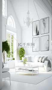 家装室内设计背景图片_白色客厅室内设计