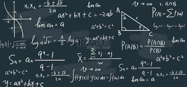 黑板数学背景图片_上课学习用的教育数学公式背景