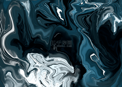 流体抽象蓝白色纹理背景