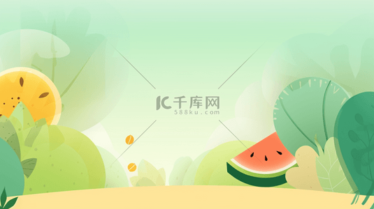 绿色创意简约夏季小清新背景