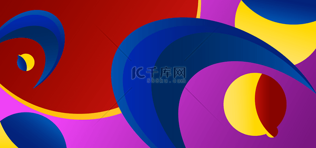 红黄色曲线背景图片_圆形曲面抽象风格紫色背景