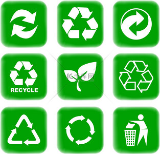 绿色循环图标背景图片_环境和循环利用图标