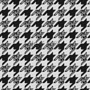 平铺几何图案背景图片_无缝的经典织物犬牙，皮耶德 poule 模式 
