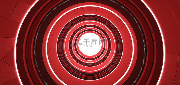 c4d空间隧道背景图片_隧道空间红色空间