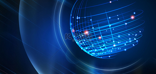 高清地球科技背景图片_蓝色科技线条地球高清背景