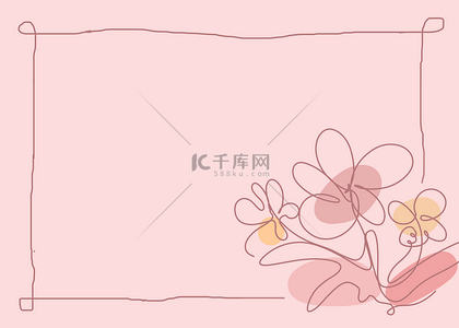 婚礼海报花纹背景图片_花纹植物线条粉色背景