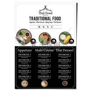 菜单设计背景图片_菜单泰国食品设计模板图形 