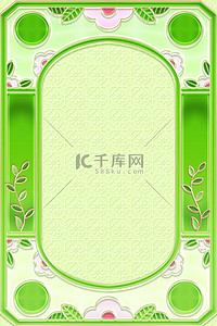绿色浮雕背景图片_春天边框浮雕植物框