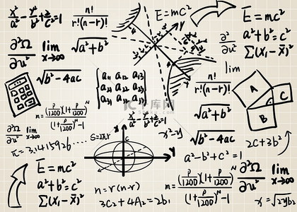 数学公式图背景图片_白纸上的加粗字体教育数学公式背景