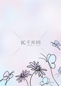 蝴蝶抽象花纹图案背景图片_蝴蝶线条蓝紫色艺术背景