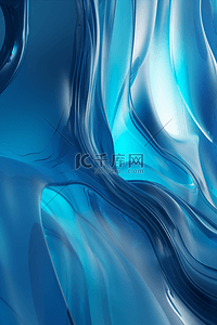 蓝色抽象液体背景流动曲线