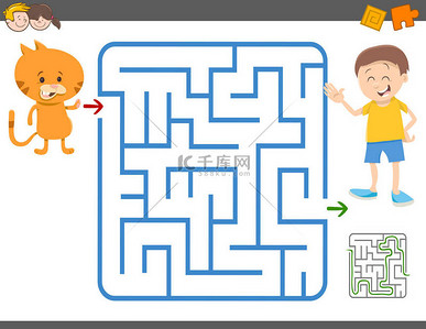 儿童拼图模板背景图片_迷宫游戏给孩子