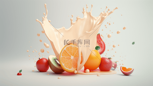 漂浮广告背景图片_新鲜水果橙子创意广告