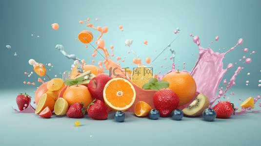 彩色创意橙子水果组合