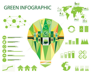 可视化图背景图片_生态、 回收信息图形集合