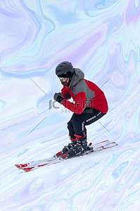 蓝色酸性背景图片_冬季运动会滑雪蓝色酸性冬季背景