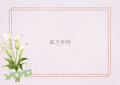 叶子矢量边框背景图片_花朵白色质感淡粉色边框背景