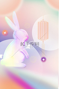 兔子灯笼背景图片_春节兔子简约